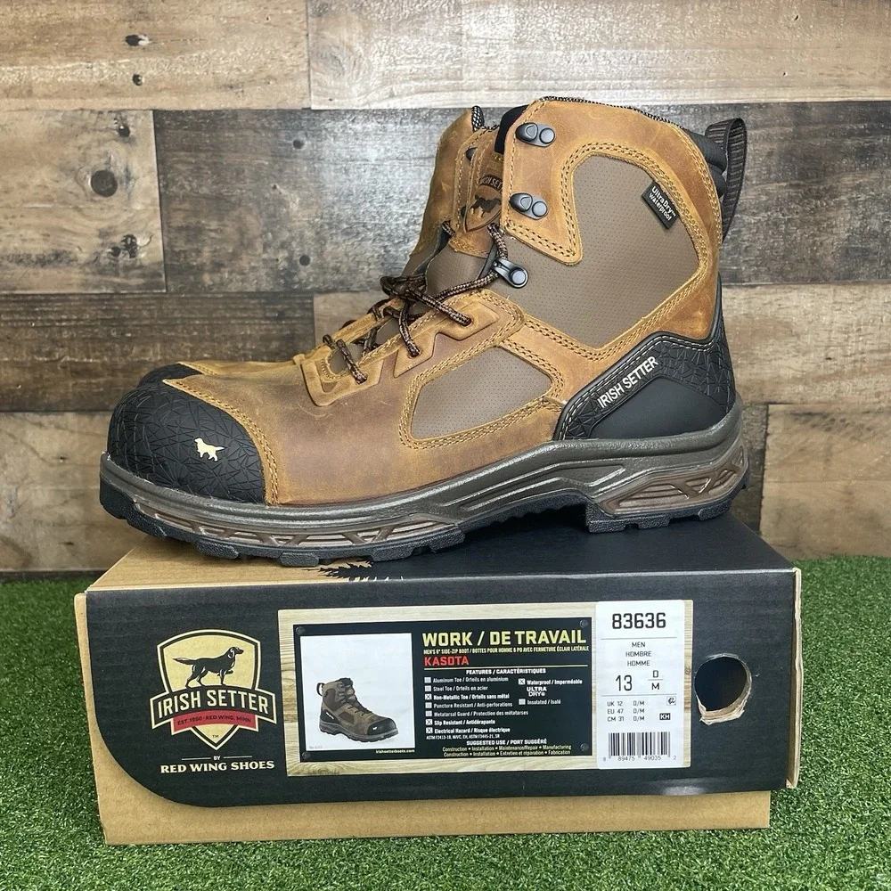 Irish Setter Men's Kasota Waterproof Side-Zip Safety Toe Work Boots Size‎ 13D